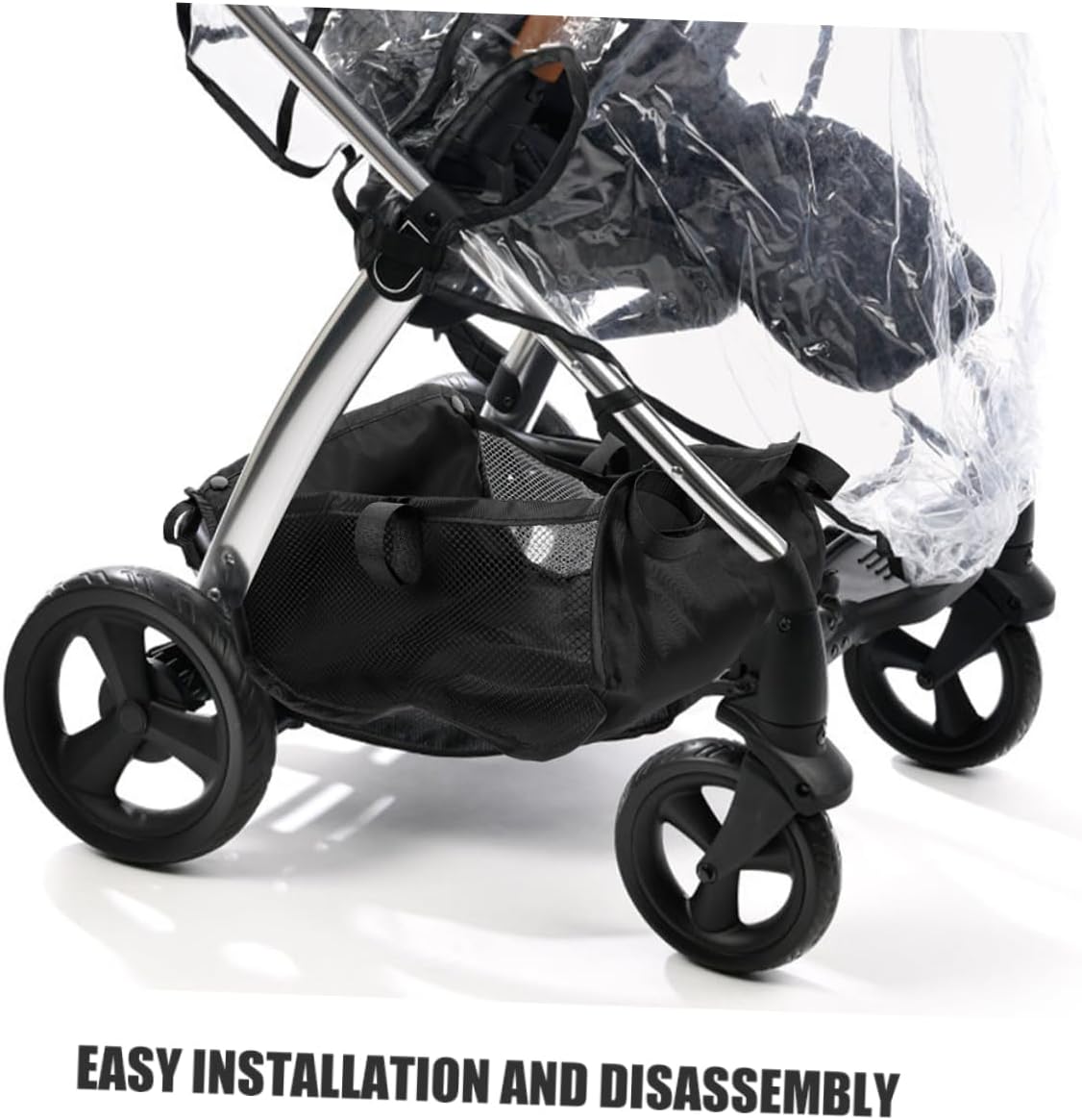2pcs Stroller Storage Basket Pushchair Organizer Large Capacity Hanging Storage Hamper for Shopping Easy Install Mesh Pouch for Outings