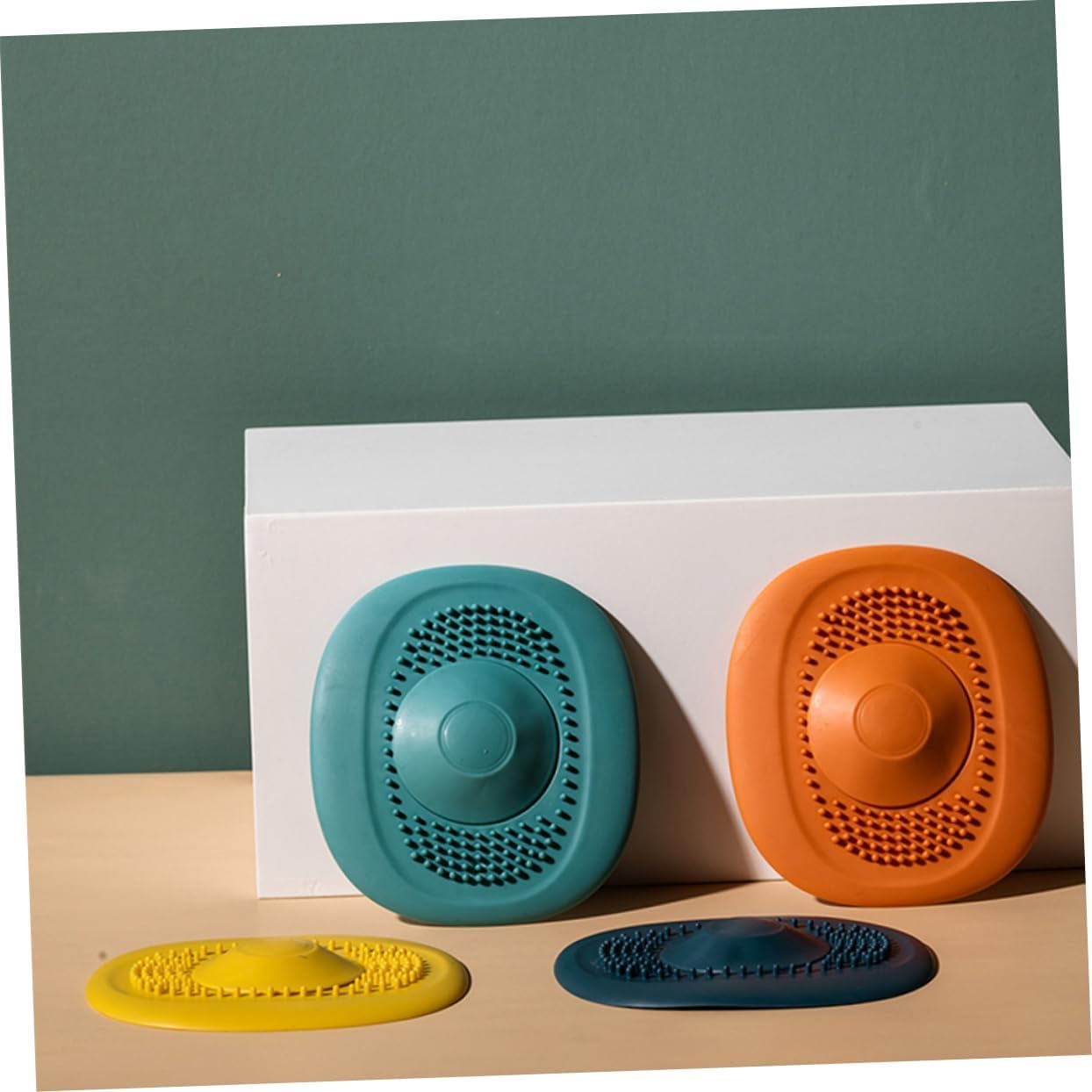 Tapón de filtro de baño, 4 piezas Antibloqueo Cubierta de drenaje de piso Colador Tapones de bañera universales Tapón de cubierta de drenaje de fregadero Tapón for bañera Cubiertas de drenaje de silic