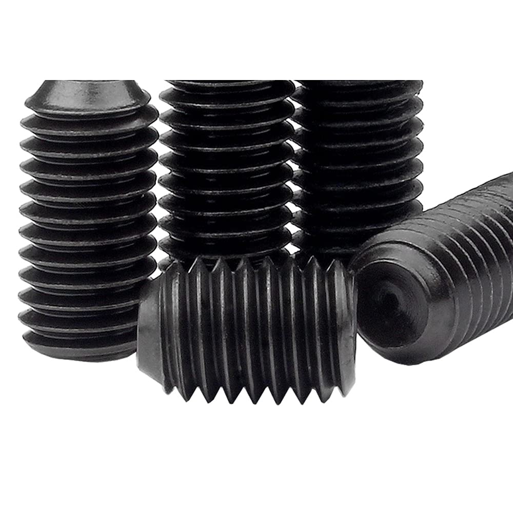 20 Pezzi M8 x 12mm Vite a Esagono Incassato Grano Con Punta a Tazza - Nero Acciaio Legato Bulloni a Testa Esagonale