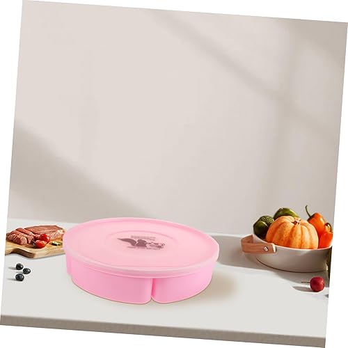 Miniatura 6 de DOITOOL Recipiente de pasta para servir aperitivos con tapa, recipiente para servir dulces y nueces, bandeja de frutas divididas con 6 secciones