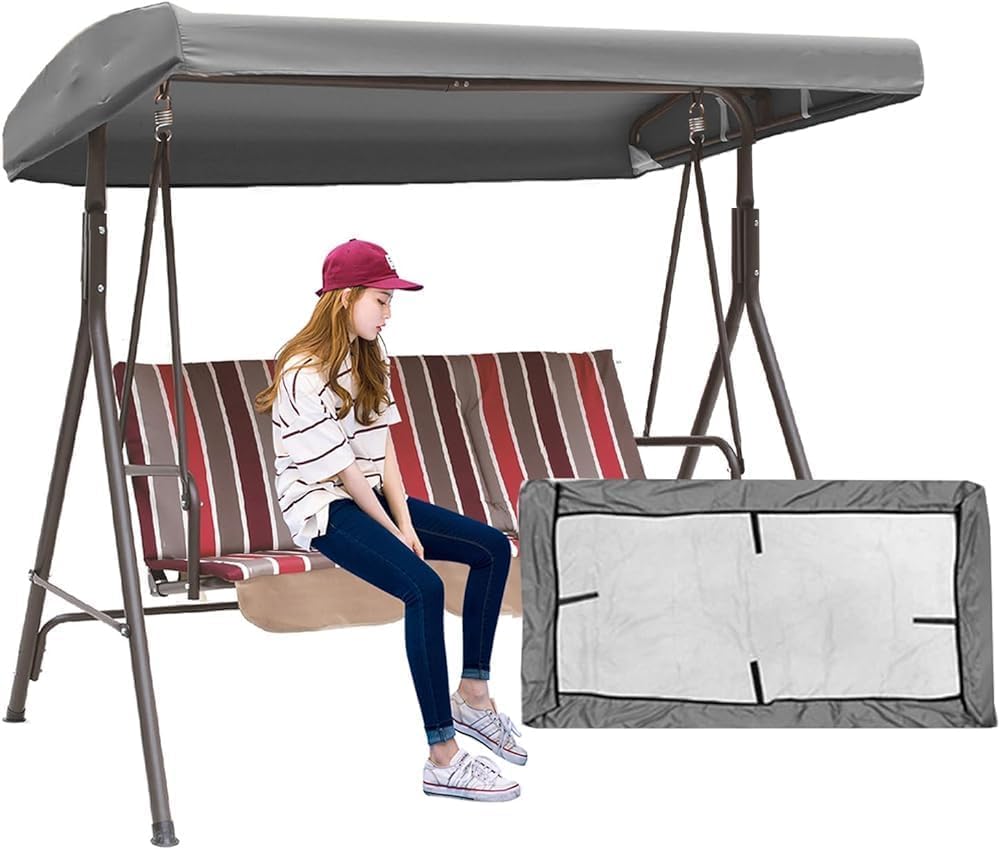Toldo para columpio universal impermeable de 3 plazas de 191 x 120 cm