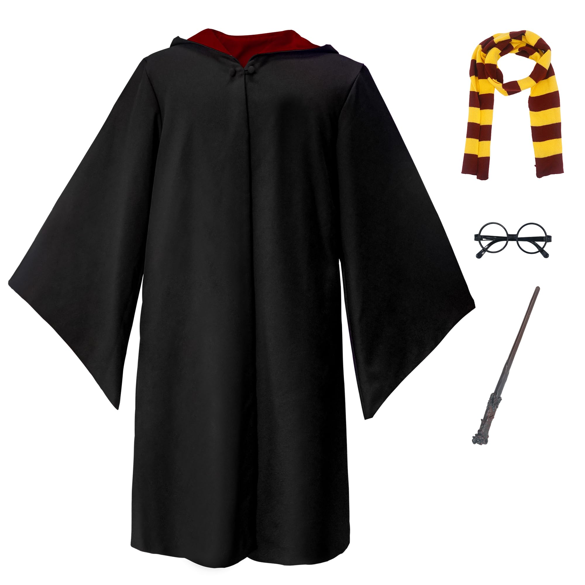 IvyRobesWizard Robe Costume Set Halloween Sorcerer Cloak Cape for Men Women Dress Up Cosplay Theme Party Outfit