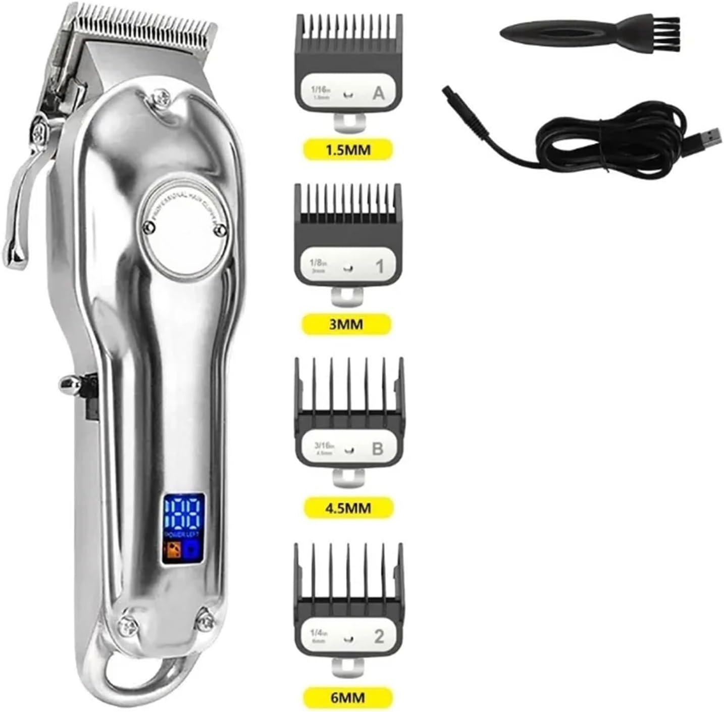 Compatible With Kemei KM-1986 Professional Men's Hair Clipper Rechargeable Electric Razor & Hair Cutting Machine, Sharp Blade Trimmer(Gold Color box)