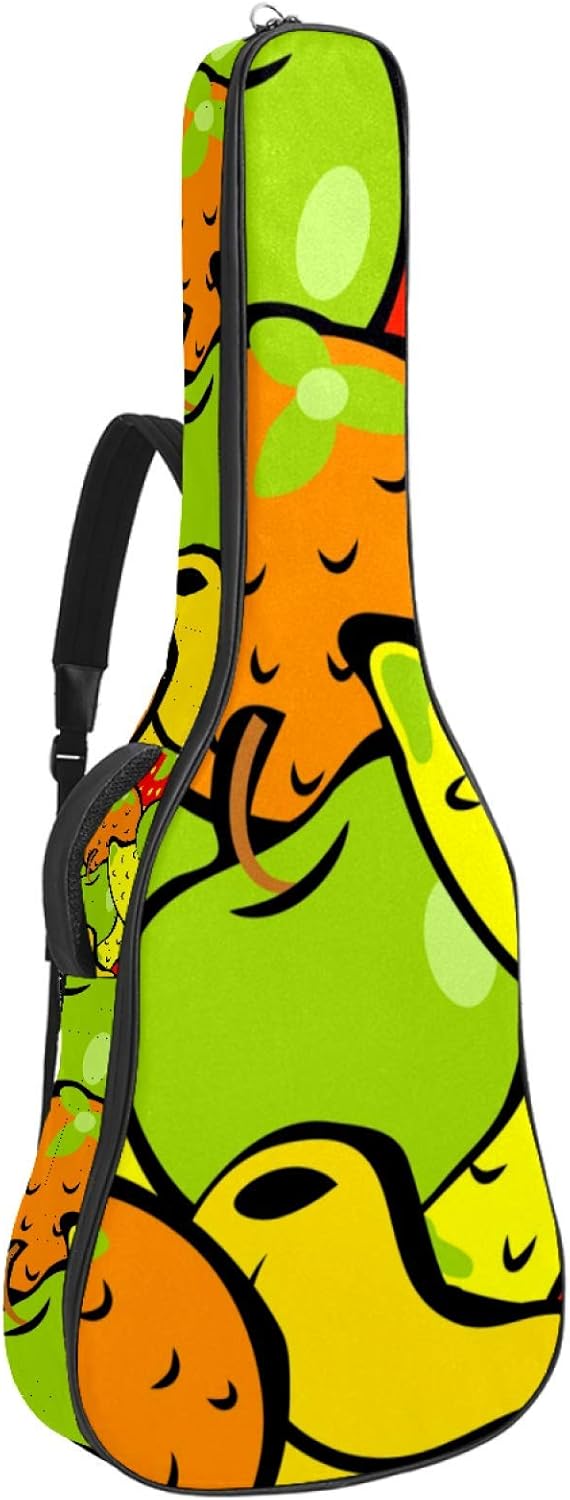 Carrozza ギターケース 期間限定キャンペーン ソフト 果物柄 手提げ アコースティックギターケース リュック型 ギグバッグ