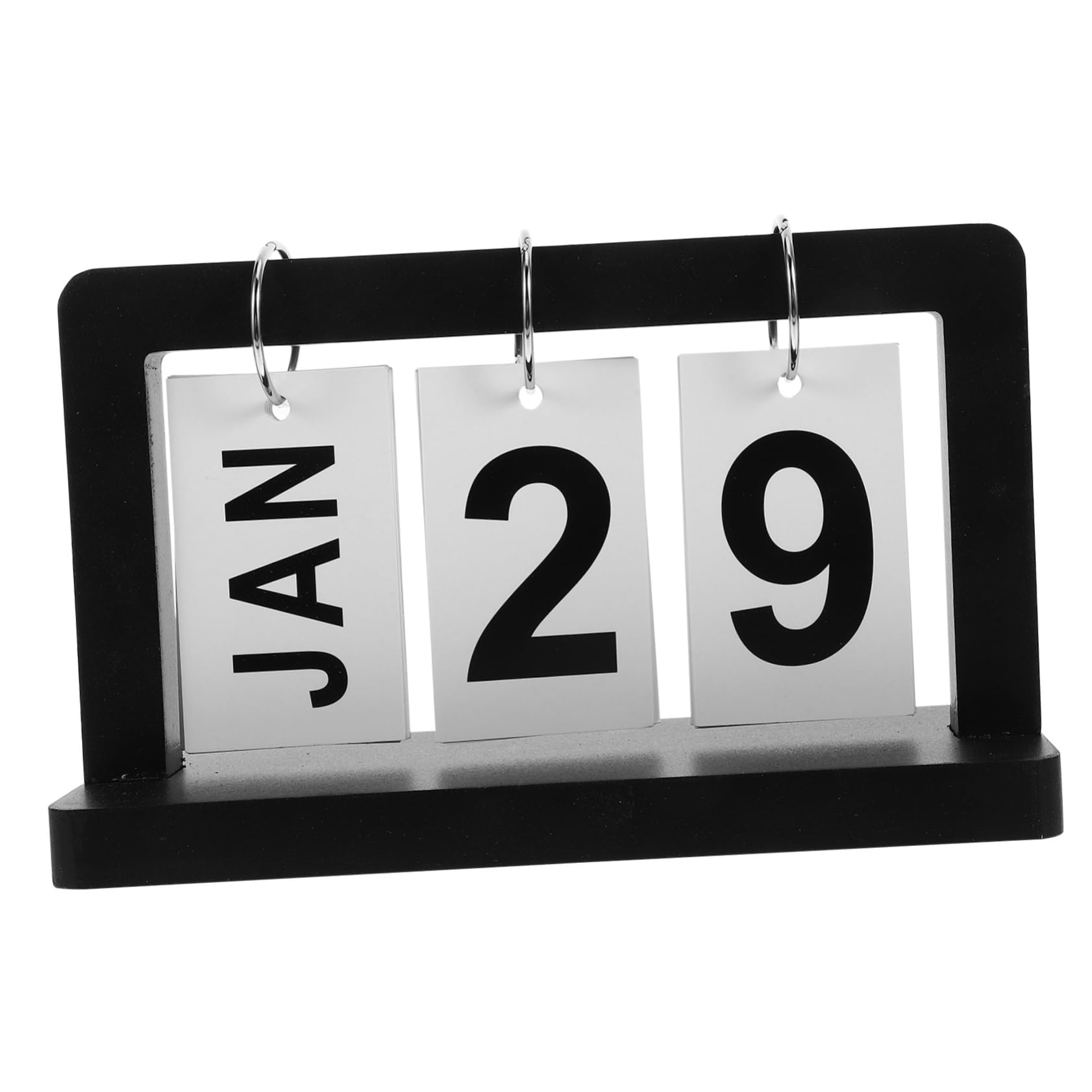 2 Pezzi Ornamento Del Calendario in Legno Calendario Della Scrivania Dell'ufficio Mese Piccola Scrivania Data Piccolo Flip Carta Nero