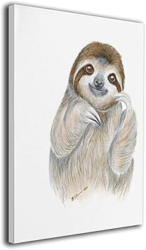 Amazon 絵画インテリア ナマケモノ動物絵 インテリア雑貨 アートポスターフレーム 装飾画パネル おしゃれポスター 壁掛け 部屋飾り 新築 祝い贈り物プレゼント リビング ダイニング 寝室 お風呂 オフィス バー使用 軽くて取り付けやすい 木製の枠 サイズ 40 30cm