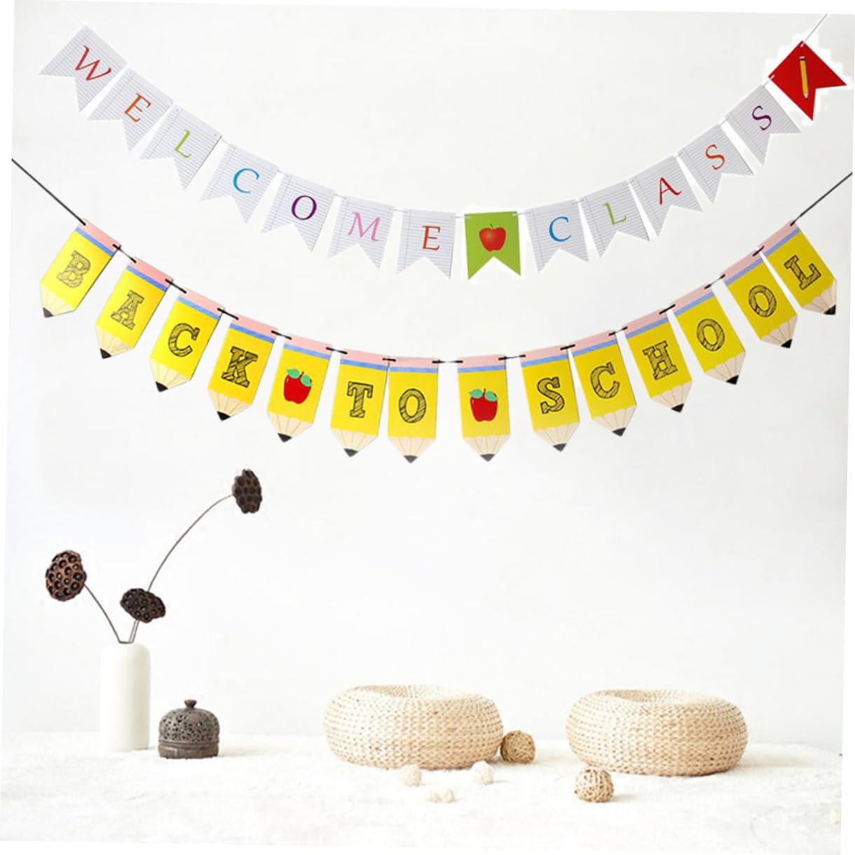 Cabilock 6juegos Banderín De Bienvenida Aula y Escolar Decoración De De Pancartas Coloridas Primer Día De Escuela