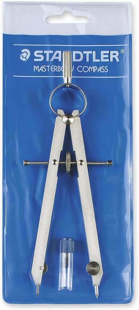 STAEDTLER Masterbow Comfort Student Compass for Circles to 10-1/4 Dia., Lead & Pouch (Case of 8)