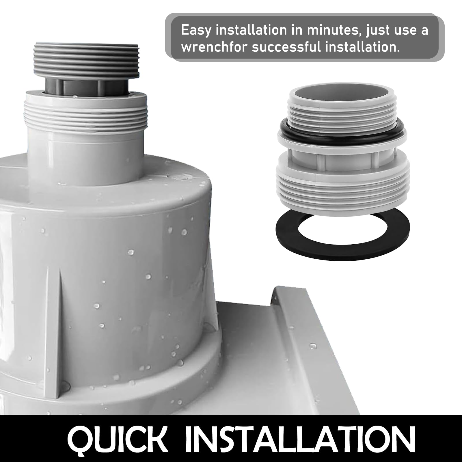 Adapter do węża basenowego, 2 szt., adapter do węża basenowego, 38 mm, akcesoria basenowe, tulejka, adapter węża z gwintem wewnętrznym do przykręcenia (B)