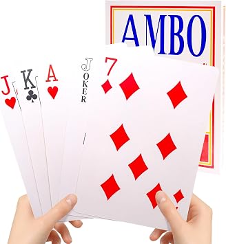 Gigantic Playing Cards - Extra Large 24cm x 17cm Playing Cards, Full Set Easy to Read Deck for Family Game Night, Garden & Casino Party Decoration & Events