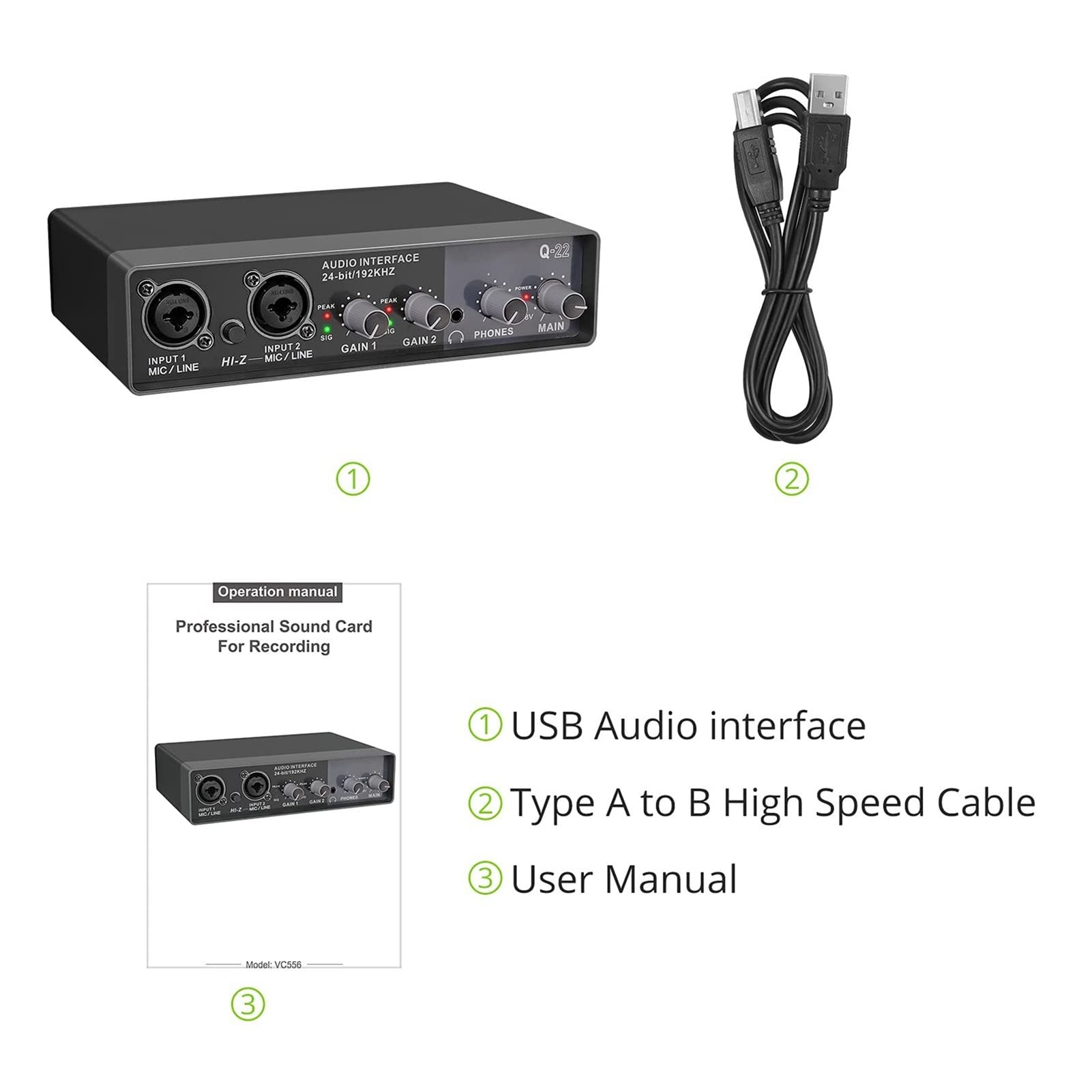 Mezclador De MúSica, Tarjeta de sonido de interfaz de audio con guitarra eléctrica de mezclador de sonido monitor for grabación de estudio en vivo micrófono fantasma potencia Mezclador De Sonidos Para