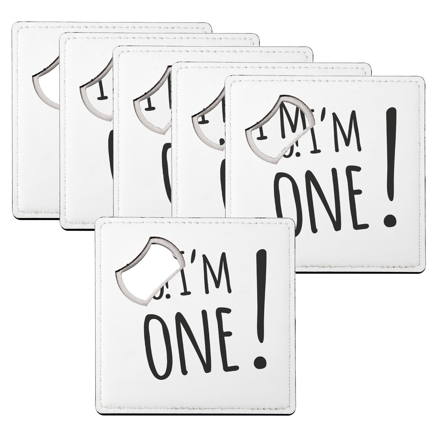 Décapsuleur sous-verre anniversaire message anglais Yo! I'm One