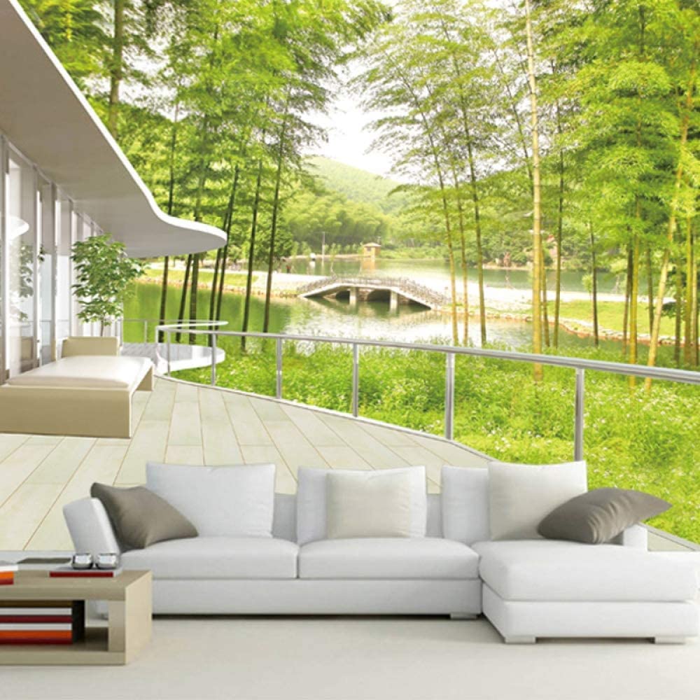 Papel Pintado Mural 3D Paisaje De Bosque De Bambú Papel Pintado Mural 3D Papel Pintado De Pared Carteles De Pared Pegatina De Pared Borde Autoadhesivo Ladrillo Baño Dormitorio Pared Extr 200x150 cm