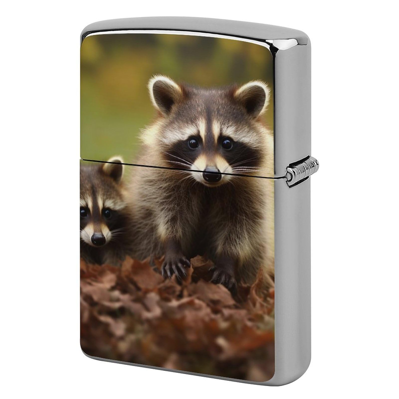 Raccoon Lighter Case Vintage Metal Lighter Cover Reusable Lighter Protective Sleeve Unique Design Personalized Lighter Sleeve Holder Against Dust and Scratches
