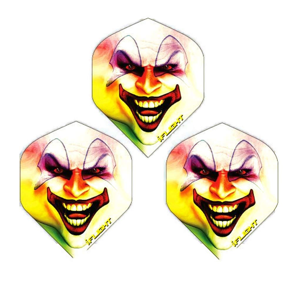 Dartfellas Joker Jester Clown Dart Flights, 100 Micron Extra Strong (3 Sets)
