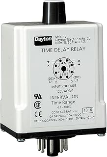 Time Delay Relay, 120VAC/DC, 10A, DPDT