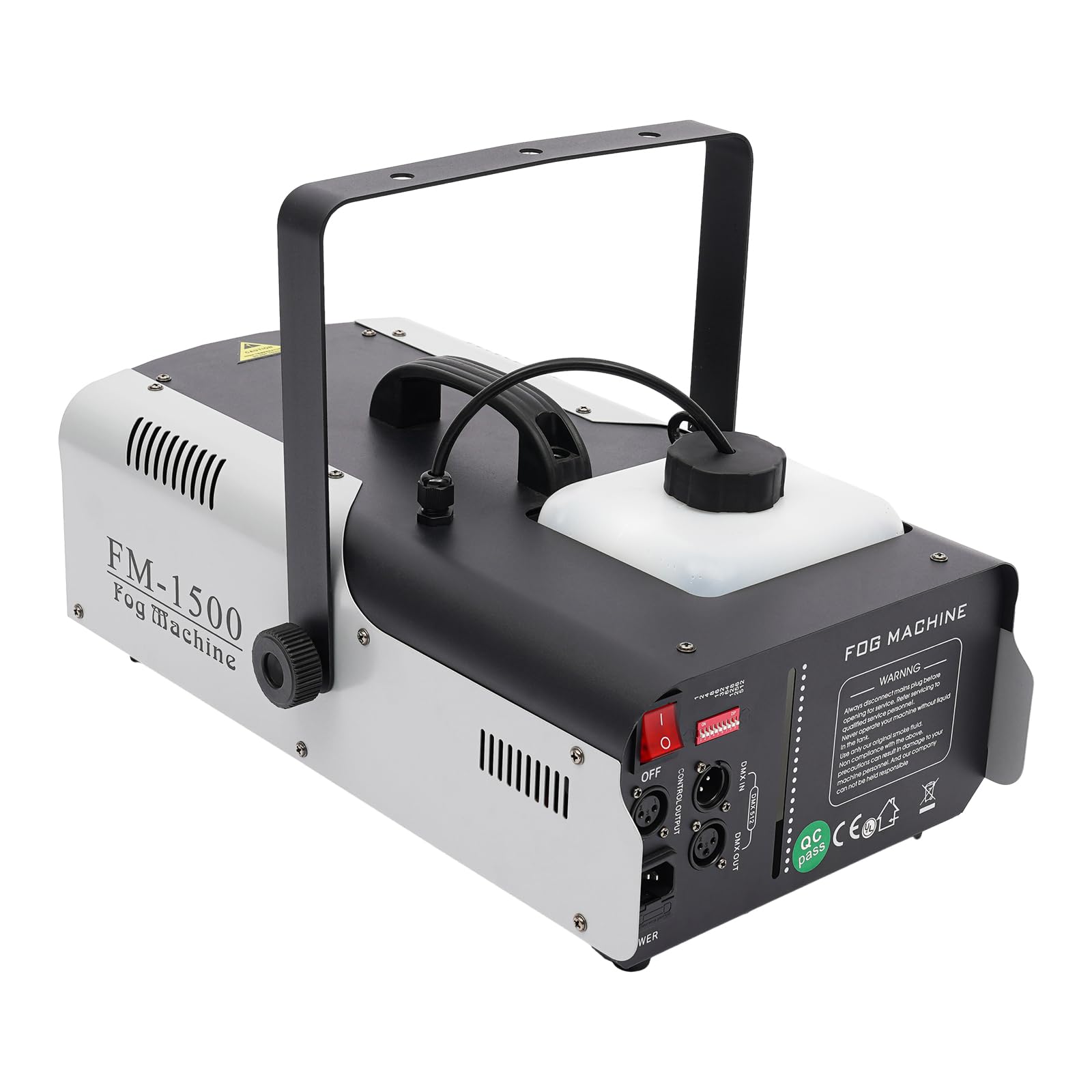 Macchina fumo, 1500 W, 9 LED Light Smoke Machine con DMX512 e radiocomandati, distanza del telecomando 10-30 m, per concerti dal vivo, teatri, DJ feste, 45 x 29 x 17 cm