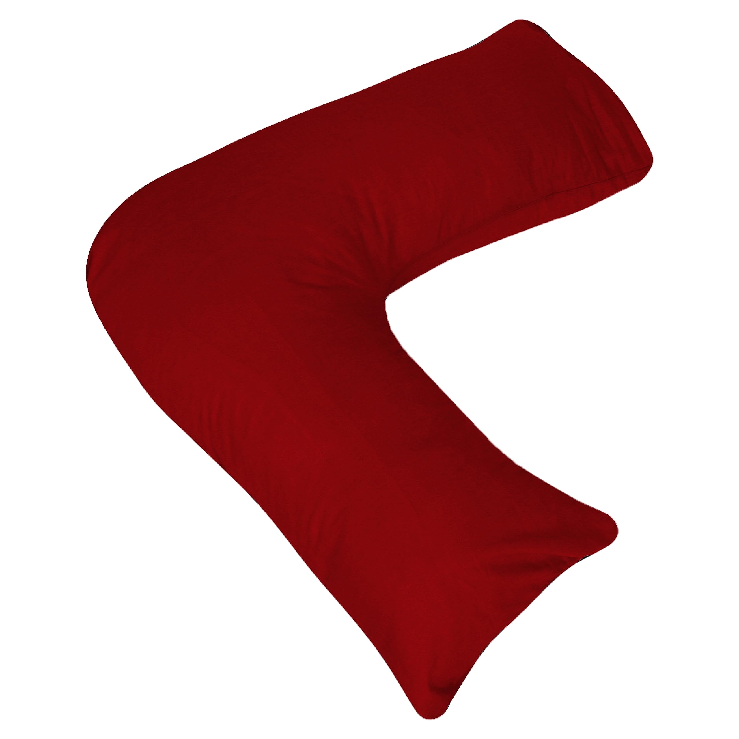 AmigoZone Orthopaedic-Luxury V Shaped Pillow Nursing, Pregnency, Back Support With Free Pillow Case (Red)