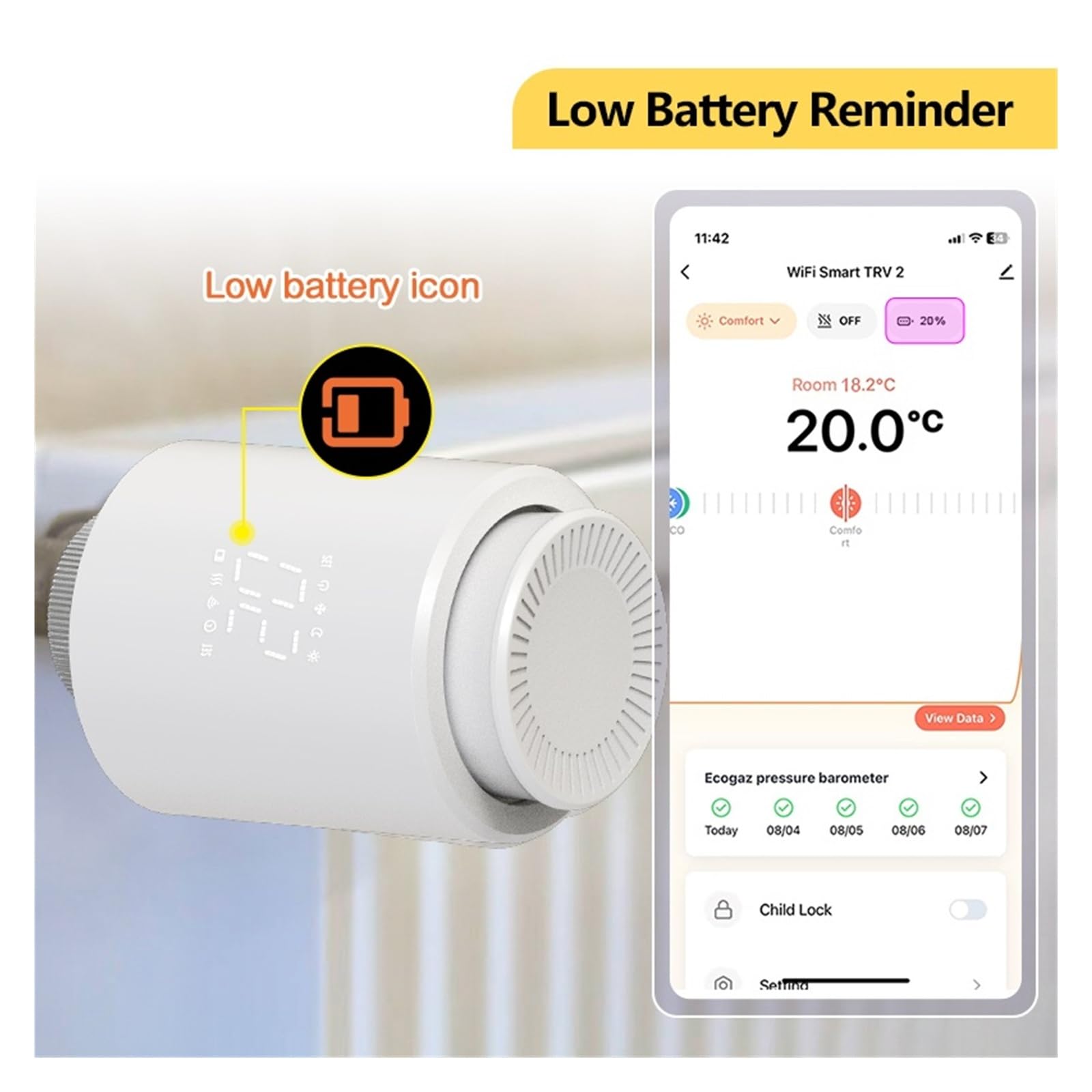 Termostato Inteligente, Termostato WiFi, actuador de radiador, válvula termostática, Controlador Temperatura Inteligente, Cabezal