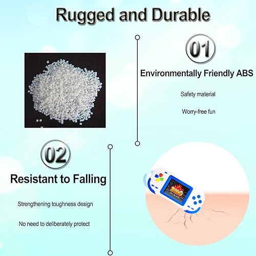 Miniatura 4 de Beijue - Consola de videojuegos portátil retro para niños 218 juegos electrónicos clásicos de estilo antiguo incorporados pantalla de 25 pulgadas