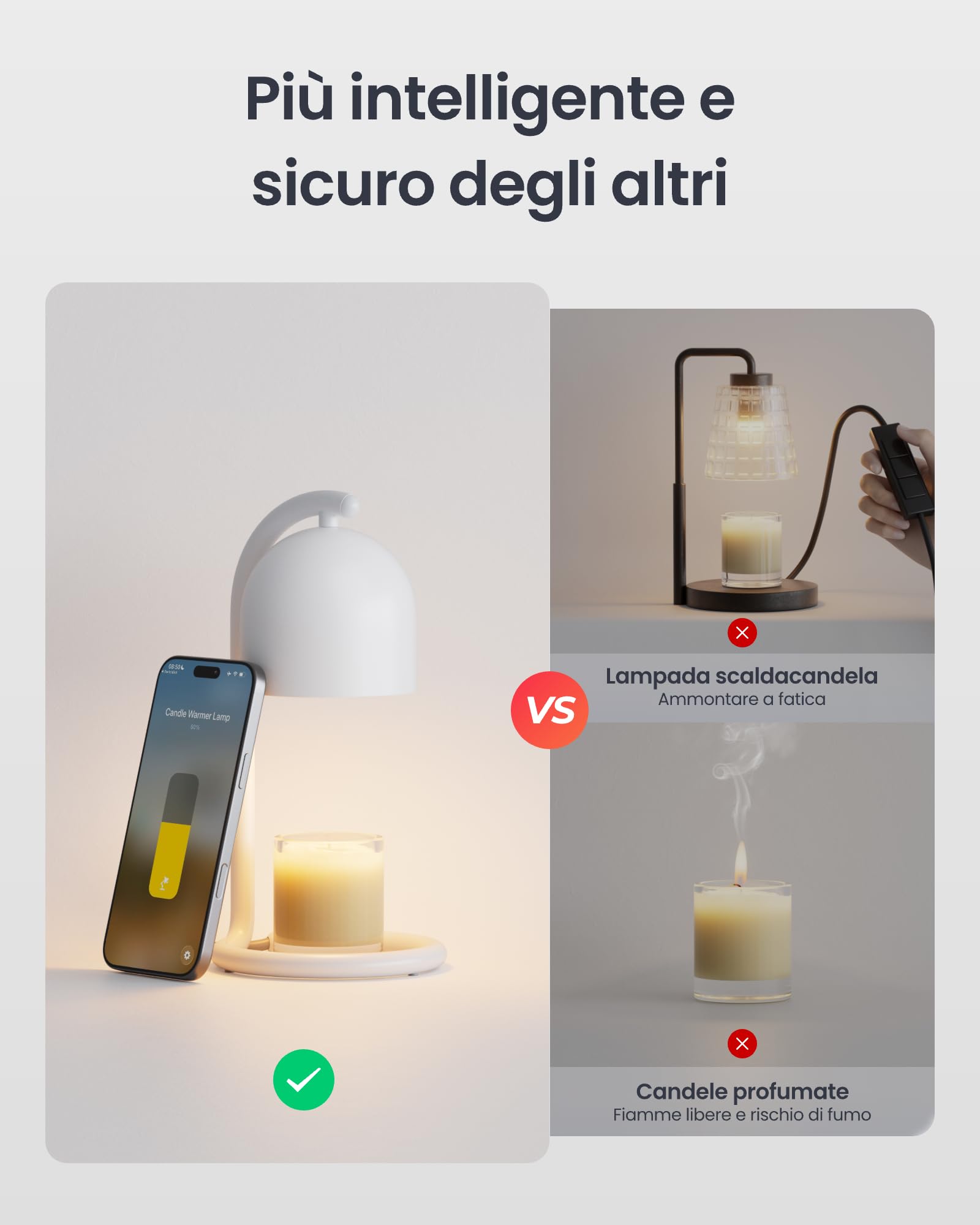 SwitchBot Lampada Scalda Candela Intelligente con Confezione Regalo, Scaldacera per Candele Compatibile Matter per Apple Home e Alexa, Timer e Dimmer Lampada Profumata per Regali di Casa Nuova, Bianco