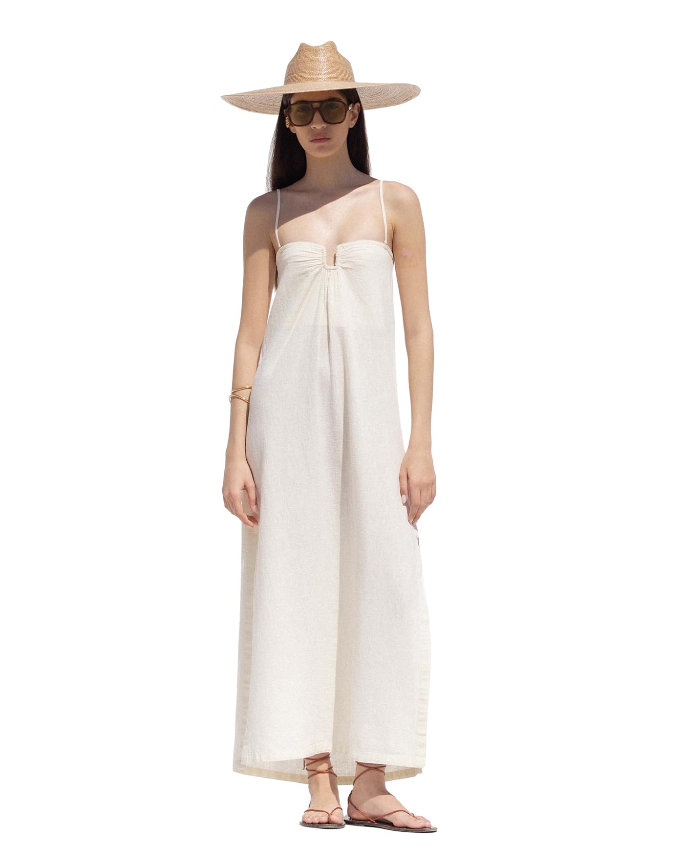 Gottex Beach Life Terra Bandeau U Wire Midi Dress Cover-Up - Adjustable Removable Straps Elastic Back Band Side