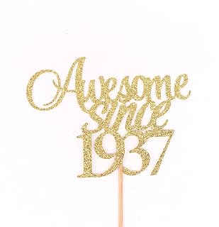 Atelier Elegance Awesome Since 1937 Cake Topper, Birthday Cake Topper, Anniversary Topper