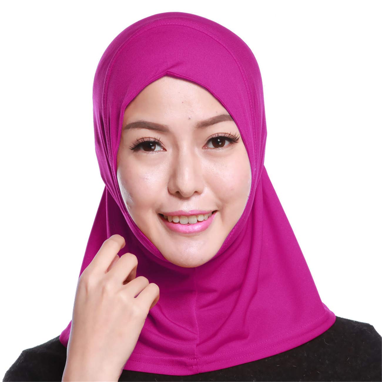 GladThink Ladys Muslim Small Short Hijab Caps Islamic Scarf Rose