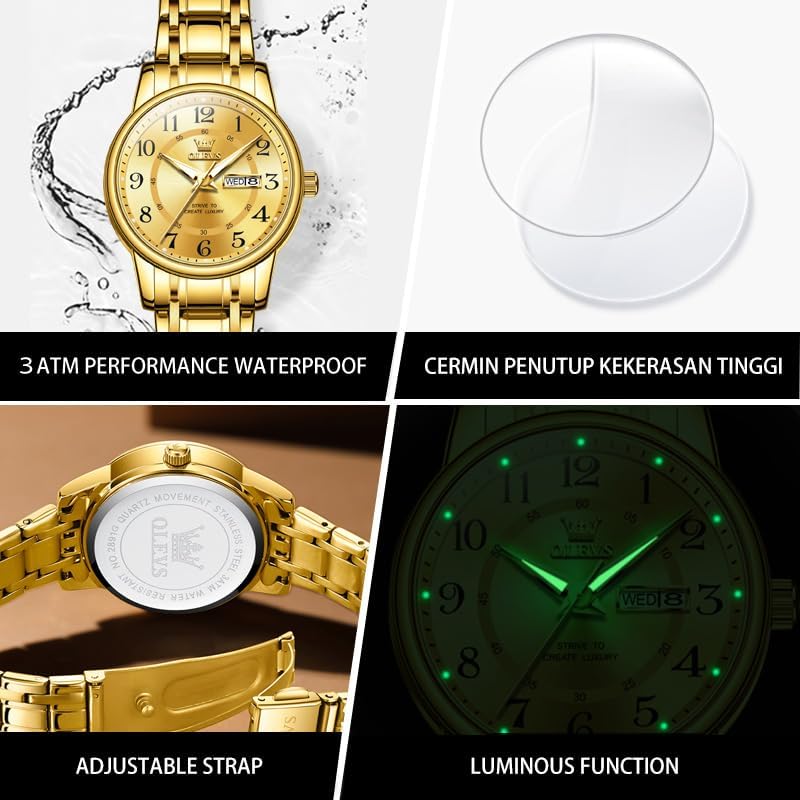 OLEVS Stainless Steel Women's Watch Dress Watches for Women with Date Fashion Ladies Business Waterproof Analog Quartz Small Wrist Watch Reloj Mujer - Image 5