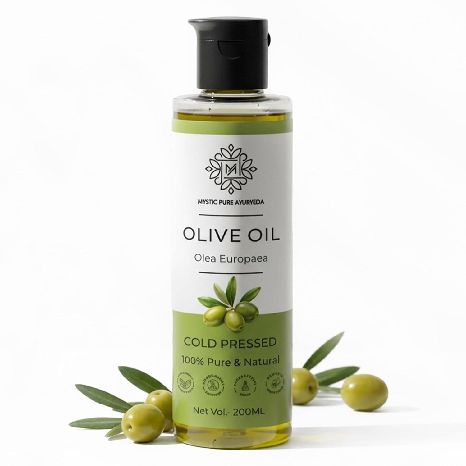 Mystic Pure Ayurveda Cold Pressed Olive Oil For Hair and Skin, Baby Massage, Deeply Moisturizes - 200ml - Review, Price and Buying Guide