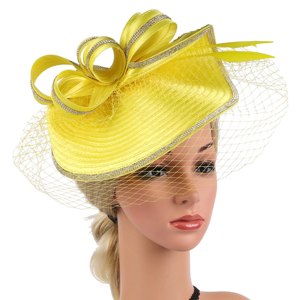 FRCOLOR Cappello Fascinator da Tea Party Donna Hemp Yarn Design Elegante e Superficie Liscia per Feste e Cerimonie