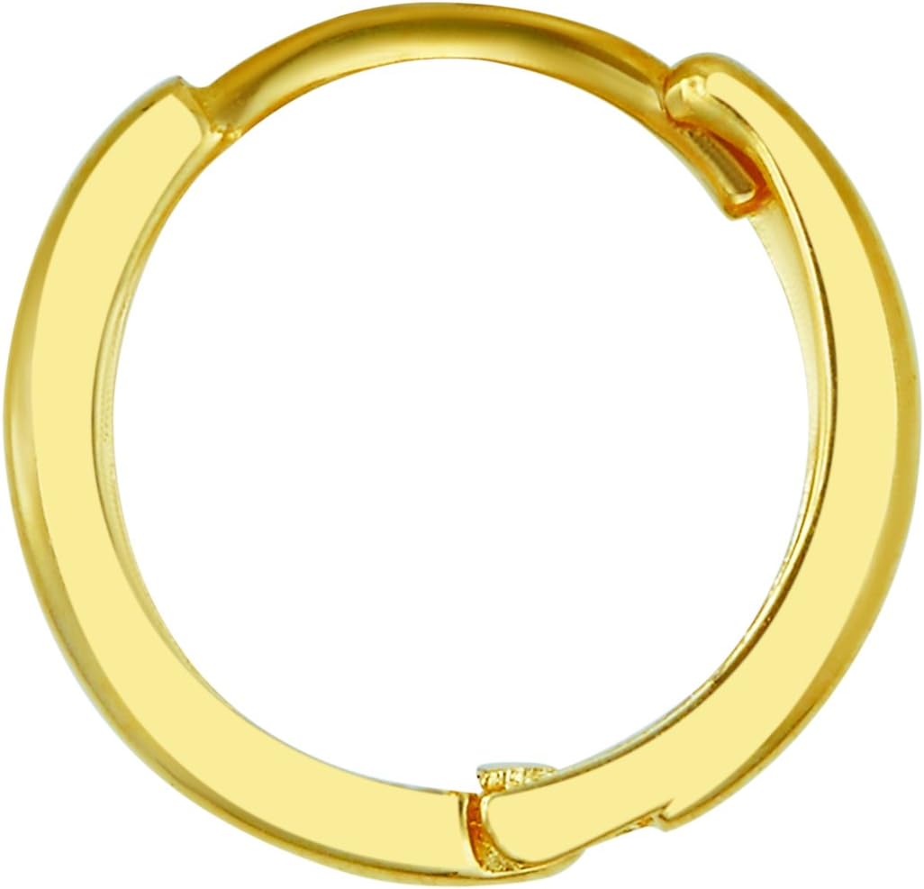 14k REAL Yellow OR White Gold 2mm Thickness Huggie Earrings (10 x 10 mm) - Image 4