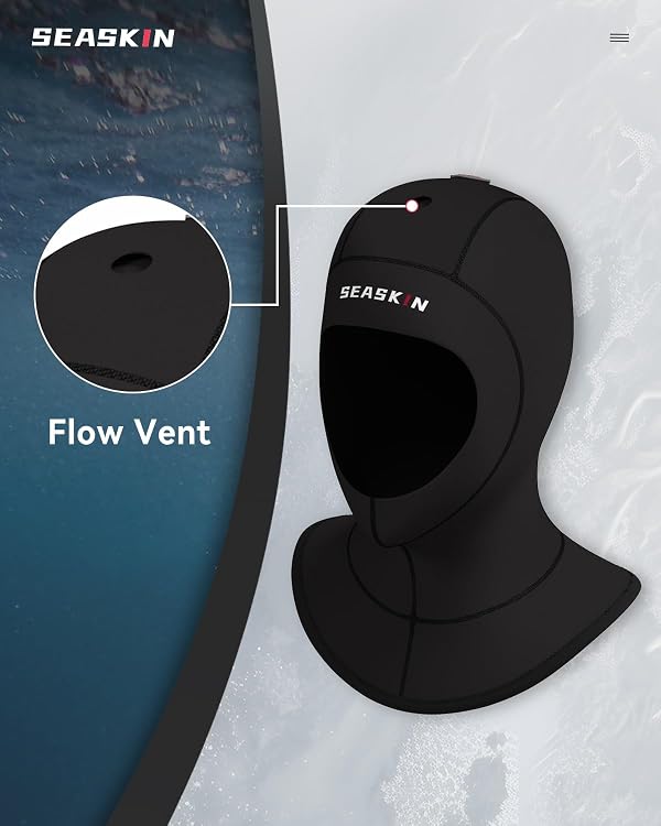 Seaskin Wetsuit Hood, 5mm Neoprene Diving Hood (Black, XX-Large) by Seaskin - Image 4