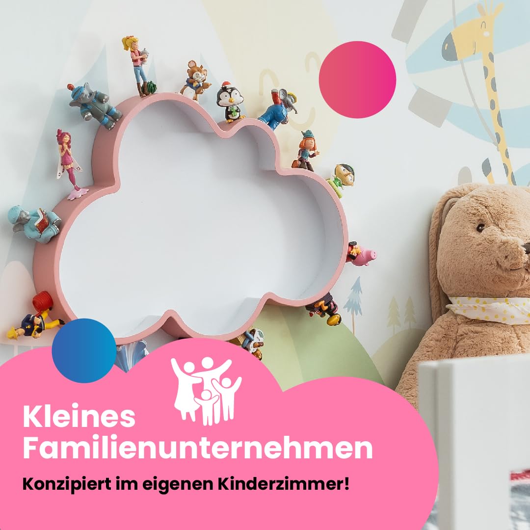 I Wandregal für bis zu 100 Tonie Figuren I Wolkenform I 100% magnetisch I Ideal geeignet für Tonie Figuren der Toniebox I Regal fürs Kinderzimmer I Tonieboxregal für Mädchen und Jungen (Rosa)