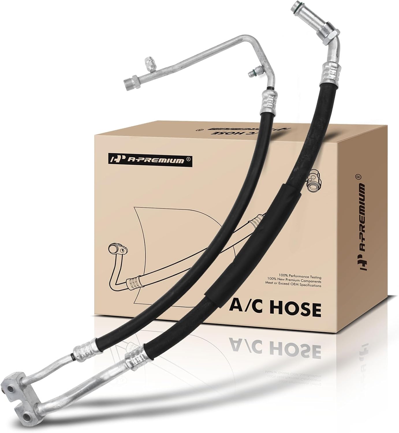 A-Premium A/C Suction and Discharge Line Hose Assembly Compatible with Ford E-150 E-250 E-350 Econoline, E-450 Econoline Super Duty