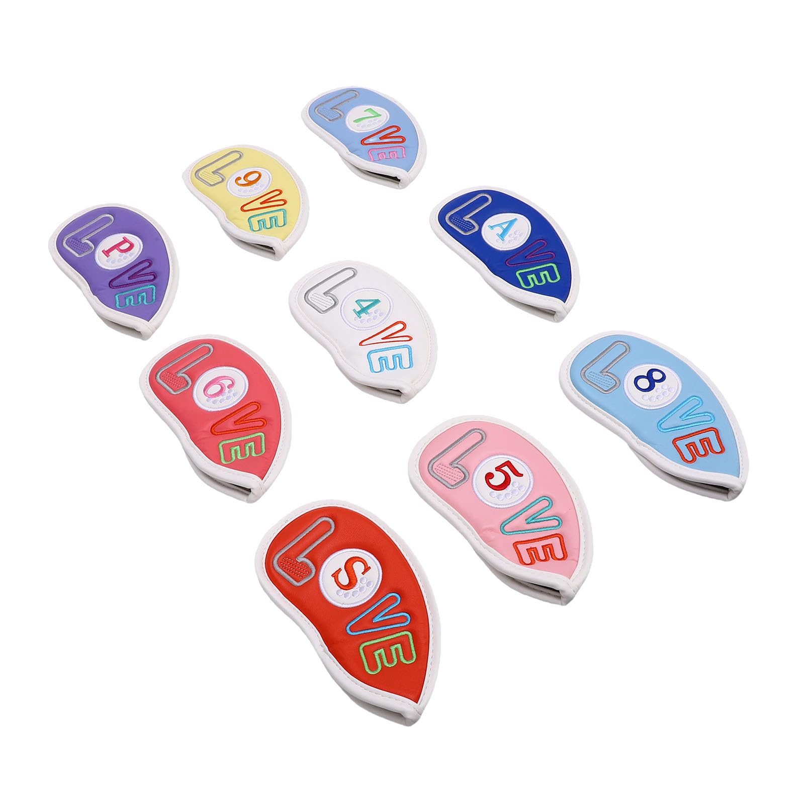 Generic Juego de Fundas para Cabeza de Hierro para Palos, Fundas Protectoras de Terciopelo Suave con Bordado Elegante para Amantes del Golf