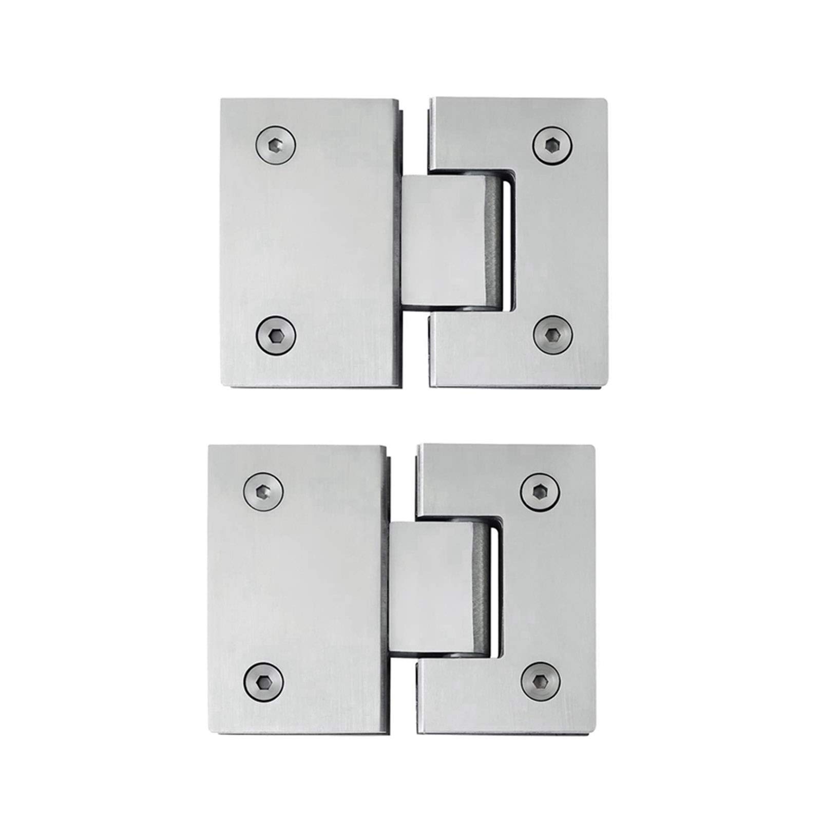AUNANGLJSCS 2Pcs Heavy Duty 180 Degree Glass Door Cupboard Showcase for Cabinets, Cabine, Clamp Shower Doors Hinge Replacement Parts