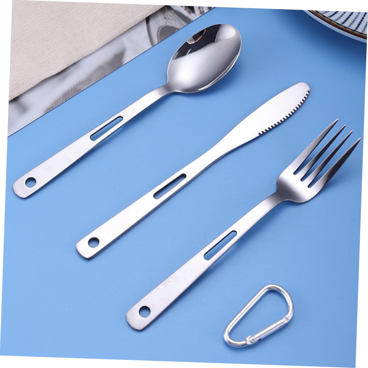 BESPORTBLE Posate Da Campeggio in Acciaio Inox Forchetta Cucchiaio e Coltello Per Picnic Campeggio Viaggi e Trekking Utensili Portatili Per Outdoor