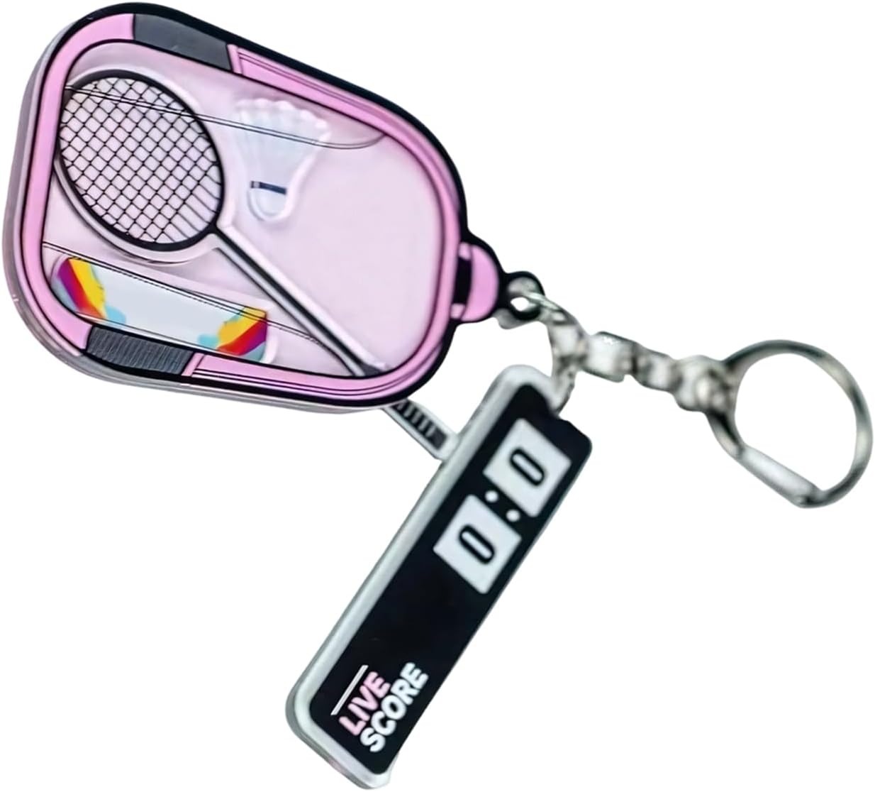 Fun Badminton Racket Inspired Holder 12g Keychain Acrylic Fashionable Friend and Family Acrylic Keychain Pendant