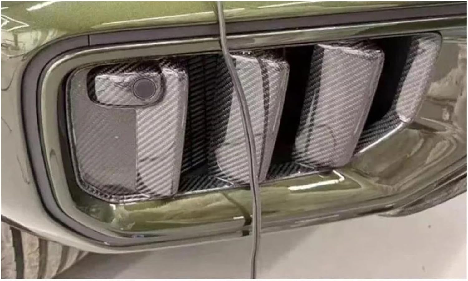 Compatible for Mercedes-Benz G-Class G63 W465 2025+ Real Carbon Fiber Car Front Bumper Side Air Outlet Vent Cover Grille Net Accessories(Black Carbon Fiber1)