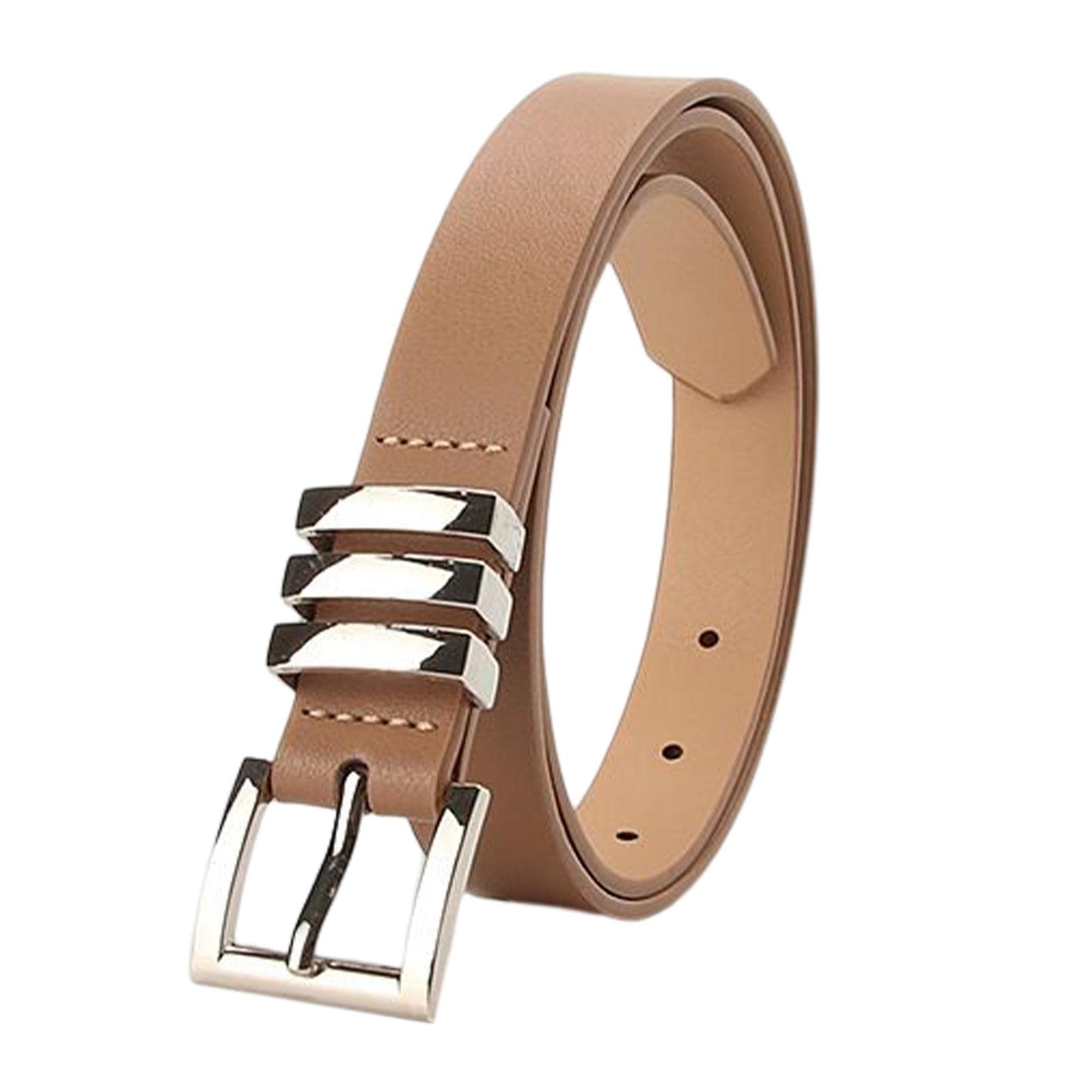 Fashion Women Belt Waistband Trouser Woman PU Leather Waist Belt Dress Khaki-image-0