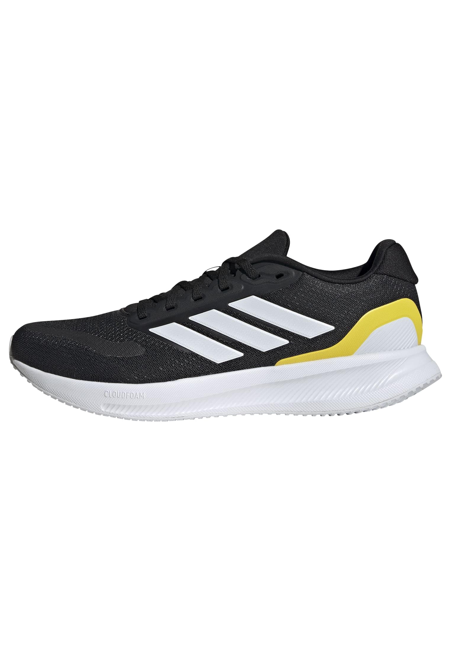 adidas Herren RUNFALCON 5 Running Shoes, Core Black/Cloud White/Yellow, 48 EU