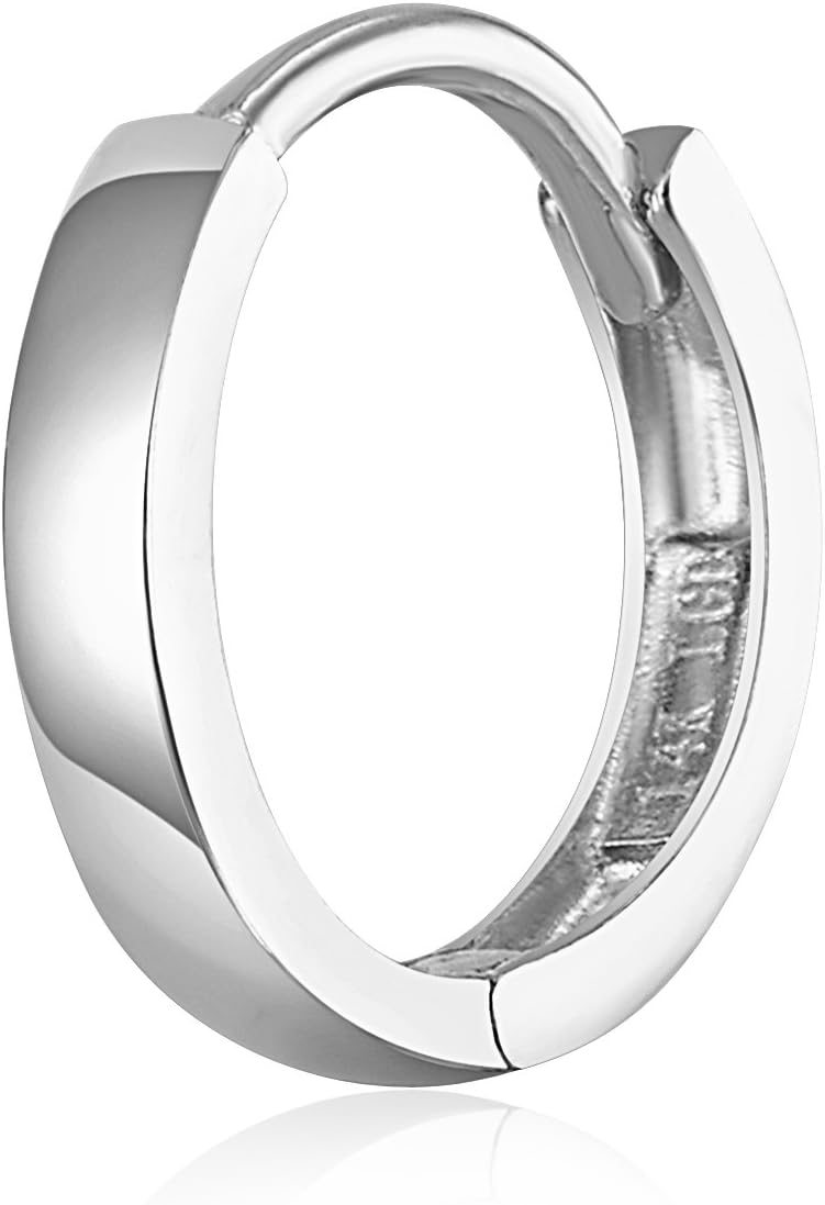14k REAL Yellow OR White Gold 2mm Thickness Huggie Earrings (11 x 11 mm)