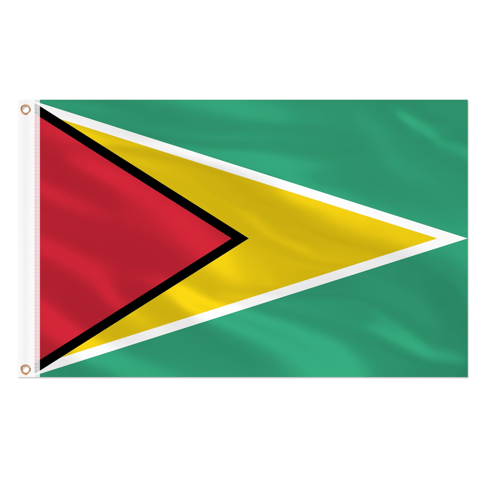 AhfuLife Guyana Flag 5ft x 3ft for Party Decorations, 2Pcs Large Guyanese Flag Polyester Double‑Sided with Brass Eyelets for Garden Street Indoor Outdoor Party Decorations — image 1
