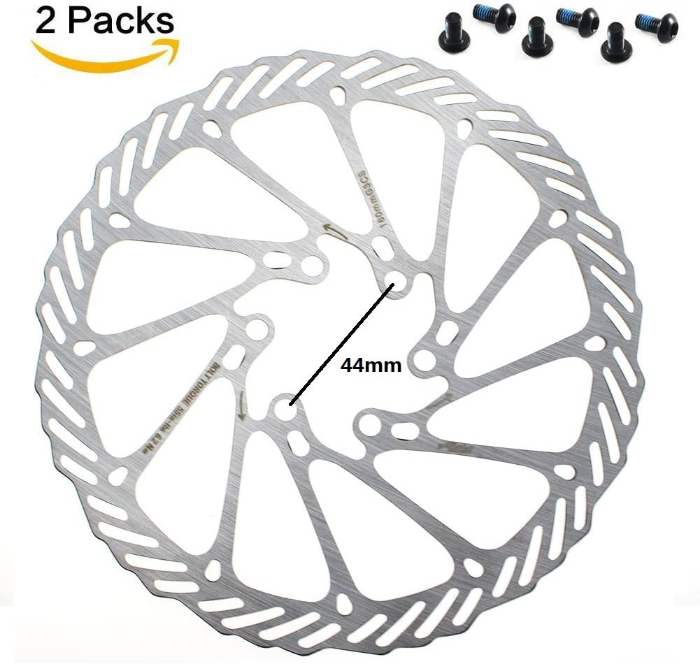 PLATTBK Freni a Disco MTB 160mm/180mm/203mm Acciaio Inox Dischi Freno Bici Rotore 6 bulloni per Strada Mountain Bike BMX 2 Pezzi