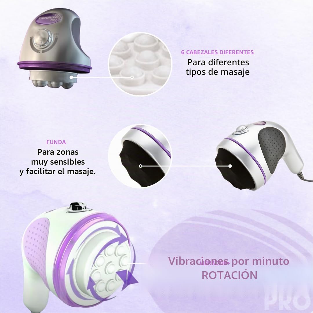 Masajeador Anticelulitico VELFORM Vibraluxe Pro (Original), masajeador corporal anticelulítico adelgazante esculpe y tonifica tu cuerpo, eléctrico, auto-masaje