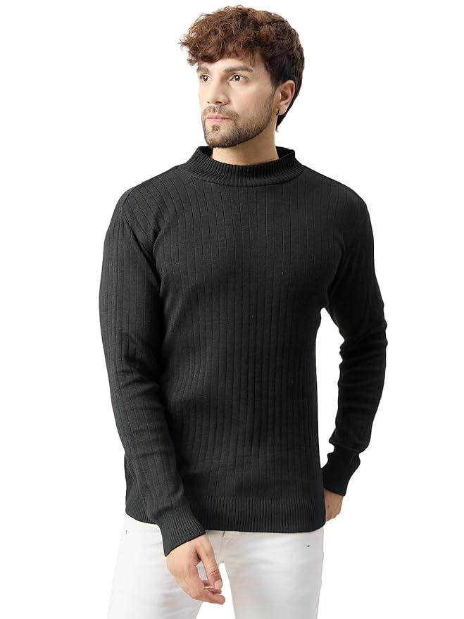 Kvetoo Men High Neck Full Sleeve Winter Woolen Sweater