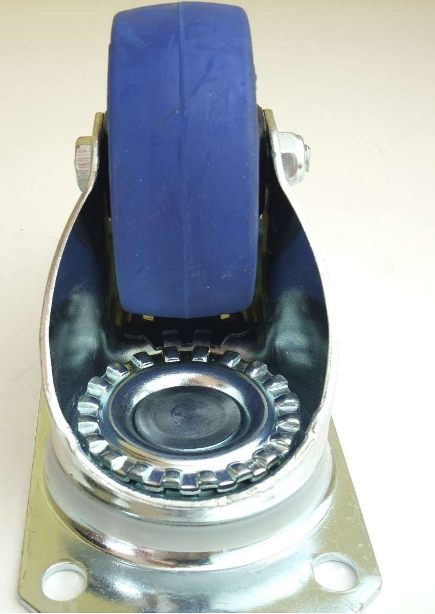 4 Stück 80mm Blue Wheels mit Bremse/Feststellbremse Lenkrollen Transportrollen 140kg / Rad - INDUSTRIEQALITÄT (4 x Brems)