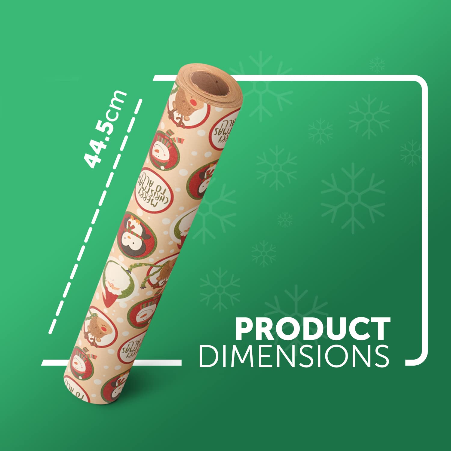 RUSPEPA Christmas Wrapping Paper Roll - Brown Kraft Paper With Black Christmas Elements Print Paper 4 Roll 76cm X 305cm Per Roll