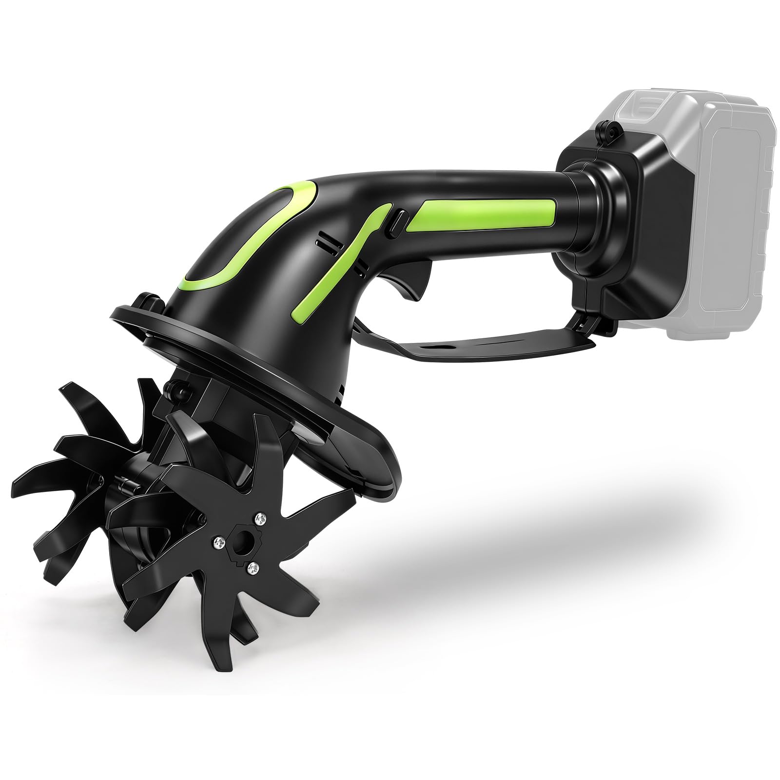 Cultivateur portatif sans Fil Compatible avec Makita 18V Batterie (sans Batterie), rotavateur électrique 550W avec 10cm fraisage Profondeur et 10cm fraisage Largeur, motoculteur (Appareil Seul)